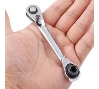 Dwang Silver Ratchet Wrench 1/4 Inch Mini Double Headed 72 Tooth Drive Socket and Screwdriver Bit Ratchet Set Rotator Practical Tool 5 Degrees Quick Install Release Socket Wrenches Accessories