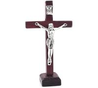 Dwang Wall and Table Wood Cross Crucifix, Crucifix Wall Cross Wooden Catholic Cross With Stand Religious Christian Standing Crosss Church Home Ornaments For Prayers