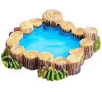 Dwang Woodpile Pool Miniature Fairy Garden Decor Accessories,Miniature Pond Lawn Garden Ornament Figurines, Mini Lighthouse Water Well Bridge Figurines, Micro Landscape Ornaments for DIY Kit