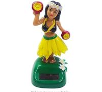 Dwang Yellow Solar Powered Hula Dancing Girl Figures Decoration Swinging Hawaiian Girl Doll Car Dashboard Ornaments for Car Interior Home Party Decor Learning Education