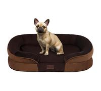 Dwanton Orthopedic Dog Bed for Medium Dogs with Gel Memory Foam, Waterproof Dog Sofa, Washable Pet Bed with Four Sided Bolster Cushion, Removable Cover and Non-Slip