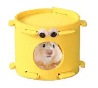 Dwarf Hamster Cozy Cave | Felt Bee Design Hedgehog Bed Cave | Small Animal Shelter For Golden Bear Caramel Mice Four Seasons Sleeping Nest