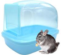 Dwarf Hamster Dry Bathroom, Chinchilla Sauna Toilet Plastic Sand Bath House Ideal for Gerbils, Hedgehog, Squirrel and Other Small Animals (Blue)