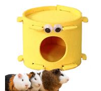 Dwarf Hamster Shelter, Hamster Hiding House | Bee Design Felt Hamster Hiding Cabin,Small Animal Hideaway Cabin Four Seasons Dwarf Mice, Golden Golden with Bear