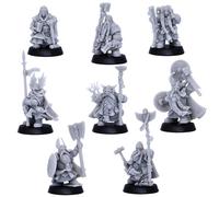 Dwarf Hero Character Bundle Set Army Unit Miniature Figure for 28mm Dungeons and Dragons Miniature Gaming, Tabletop Games Dwarves Bundle Pack Fantasy TTRPG Role Playing Games
