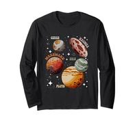 Dwarf Planets SolarSystem Ceres Eris Pluto Haumea Space Long Sleeve T-Shirt