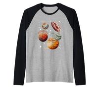 Dwarf Planets SolarSystem Ceres Eris Pluto Haumea Space Raglan Baseball Tee