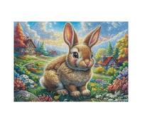 Dwarf Rabbit 300 Piece Jigsaw Puzzle for Adults Cute Pet Sick Day Activity Gentle Distraction No Dust Pieces Great Gift for Get Well Soon 300 PCS