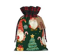 Dwarf Santa Claus Christmas Tree Christmas Burlap Gift Bags With Drawstring And Tags - Tiny Small Gift Bags For Xmas Candy And Christmas Supplies, Christmas Drawstring Gift Bags 8.3×11.8in