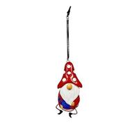 Dwarf Series Hanging Garden Decoration Bounce Toy with Solar Illumination and Spring Loaded Movement, for Enhancing Outdoor Spaces Including Patios and Gardens (Red)