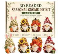 Dwarf Tiny 3D Beaded Animal DIY Kit | Bead Crafts Dwarf Beading Kit, 4 Designs with Instructions, for Home Office School Classroom Art Class Workshop Desktop
