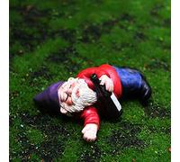 Dwarfs Statue, Mini Fairy Garden Decorations, Drunken Gnome Desk Statues with Interesting Design, Ideal for Indoor, Outdoor Gardens & Doll Houses (green #43)