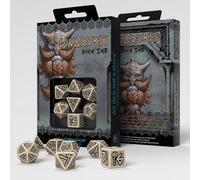 Q-Workshop QWODWA18 Qworkshop Dwarven 7 Piece Dice Set, Beige and Black, Multicoloured