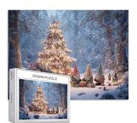 Dwarves Under The Christmas Tree 1000 Piece Jigsaw Puzzles for Adults Warm Scene Art Puzzle Challenging Family Activity Games Colorful DIY Craft Puzzle for Home Decor Gifts 27×20 Inches