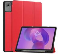 DWaybox Case for Lenovo Idea Tab Plus 12.1 inch 2025 Model, Shockproof Protective Cover with Kickstand, Built-in Pen Slot & Auto Wake/Sleep, Folio Matte TPU Smart Cover -Red