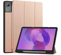 DWaybox Case for Lenovo Idea Tab Plus 12.1 inch 2025 Model, Shockproof Protective Cover with Kickstand, Built-in Pen Slot & Auto Wake/Sleep, Folio Matte TPU Smart Cover -Rose Gold