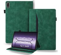 DWaybox Shockproof Case for OnePlus Pad 3 / OnePlus Pad 2 Pro 13.2 inch Released 2025 - Retro PU Leather + TPU Hybrid Protective Cover with Anti-Slip Grip Strap & Card Slots -Green