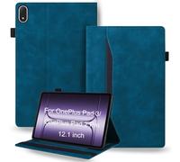 DWaybox Shockproof Case for OnePlus Pad 3 / OnePlus Pad 2 Pro 13.2 inch Released 2025 - Retro PU Leather + TPU Hybrid Protective Cover with Anti-Slip Grip Strap & Card Slots -Peacock Blue
