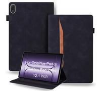 DWaybox Shockproof Case for OnePlus Pad 3 / OnePlus Pad 2 Pro 13.2 inch Released 2025 - Retro PU Leather + TPU Hybrid Protective Cover with Anti-Slip Grip Strap & Card Slots -Black