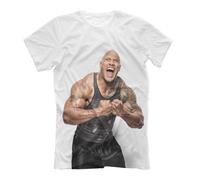 Dwayne Johnson Knurren T-Shirt - The Rock Wei~ T-Shirt Wrestling Sport Kleidung White