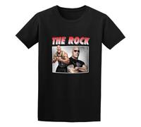 Dwayne The Rock Johnson Montage Mens 100% Cotton Short Sleeve Tshirt Black M