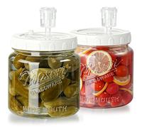 Dwbligt 2 Pack Fermentation Jars with 3 Airlocks, Half Gallon Glass Jars