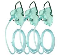 DWCHECK 3 Pack Oxygen Mask for Face Adult with 7 Ft Tube, Adult Oxygen Mask with Adjustable Elastic Strap - Adult Elongated XL,Green