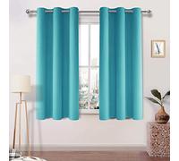 DWCN Blackout Curtains - Eyelet Turquoise Bedroom & Living Room Curtains, Thermal 46 x 54 Inch, 2 Panels