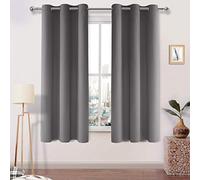 DWCN Blackout Curtains for Bedroom, Grey Curtains 63 Inch Length 2 Panels, Thermal Light Blocking Drapes for Living Room, Solid Grommet Window Treatments, W42 x L63 Inch