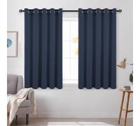 DWCN Blackout Curtains for Bedroom - Thermal Insulated Light Blocking Eyelet Window Curtains for Living Room 66 x 54 inch Length, Navy Blue, 2 Panels
