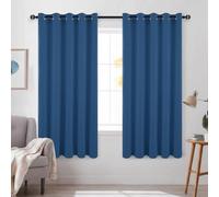 DWCN Blackout Curtains for Bedroom - Thermal Insulated Light Blocking Eyelet Window Curtains for Living Room 66 x 72 inch Length, Blue, 2 Panels