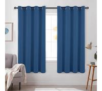 DWCN Blackout Curtains for Bedroom - Thermal Insulated Light Blocking Eyelet Window Curtains for Living Room 55 x 69 inch Length, Blue, 2 Panels