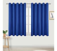 DWCN Blackout Curtains for Bedroom - Thermal Insulated Light Blocking Eyelet Window Curtains for Living Room 66 x 54 inch Length, Blue, 2 Panels