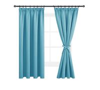 DWCN Blackout Curtains for Bedroom Thermal Insulated Room Darkening Pencil Pleat Window Curtains for Living Room 46 x 54 inch Length, Turquoise, 2 Panels
