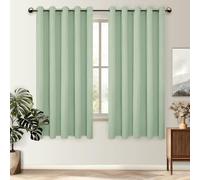 DWCN Blackout Curtains for Bedroom Thermal Insulated Solid Eyelet Curtains 66x72 Inch Bean Green 2 Panels