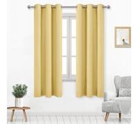 DWCN Blackout Curtains for Living Room Bedroom Solid Color Thermal Privacy Screen Light Yellow 96x160cm Set of 2