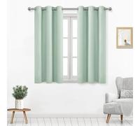 DWCN Blackout Curtains for Living Room, Room Drakening Curtains for Bedroom, Solid Thermal Privacy Protection Window Curtains, Mint Green, W38 x L54 Inch, Set of 2 (DWUS-ZGB-D2P-3854-49)