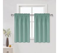 DWCN Blackout Curtains for Living Room Thermal Insulated, Energy Saving & Noise Reducing Bedroom Curtains, Sage Green, W 42x L 36 Inch, Set of 2 Rod Pocket Curtain Panels