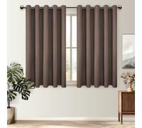 DWCN Blackout Curtains Thermal Insulated Eyelet Curtains for Boys Bedroom 66x54 Inches Brown 2 Panels