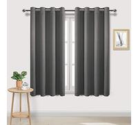 DWCN Blackout & Thermal Curtains - Eyelet Grey, 52 x 63 Inch, 2 Panels for Bedroom & Living Room