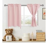 DWCN Blush Pink Blackout Curtains, 30 x 36 Inch, 2 Panels, Modern Tier Curtains for Bedroom & Living Room
