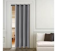 DWCN Door Blackout Curtains for Living Room Thermal Curtains Room Divider Eyelet Curtain Window Home Fashion Decoration, 52 x 95 Inch, Grey, 1 Panel