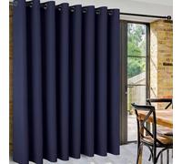 DWCN Door Curtains Wide Blackout Curtains, 1 Panel Room Divider Curtain for Bedroom, Living Room, Apartment, Lounge, Navy Blue, 180 x 96 inch Width by Length