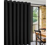DWCN Door Curtains Wide Blackout Curtains for Large Sliding Glass Door Room Divider,1 Panel Door Curtain for Bedroom Living Room, Black,120 x 96 inch Width by Length