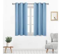 DWCN Light Blue Curtains 54 Inch Length, Blackout Curtains for Bedroom, Spring Thermal Curtains for Windows - W38 x L54 Inch Length, 2 Panels