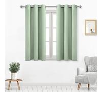 DWCN Light Green Thermal Curtains for Windows 42x54 Inches Long, Room Darkening Pivacy Protection Drapes for Living Room, Bedroom, Kitchen, 2PCS