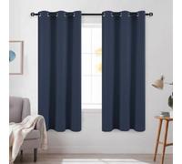 DWCN Navy Curtains for Living Room Blackout Curtains for Bedroom Eyelet Window Treatments Curtain 46 x 72 Inch 2 Panels