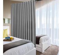 DWCN Patio Sliding Door Curtains - Extra Wide Curtains for Glass Door, Privacy Room Divider Blackout Thermal Curtain Panel with Back Tab & Rod Pocket for Bedroom Partition, 120 x 84 Inches, Light Grey