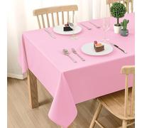 DWCN Pink Table Cloth Wipe Clean Outdoor Tablecloth Table Cover,140x240cm | Wipeable Tablecloth Washable Table Cloth Waterproof Spill Proof Stain Protection for Summer Spring Garden Birthday,55x95 inch