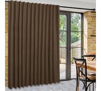 DWCN Privacy Room Divider Blackout Curtain - Patio Sliding Door Curtains, Extra Wide Thermal Curtains with Back Tab & Rod Pocket for Living Room and Bedroom Partition, 100 x 84 Inches, Brown